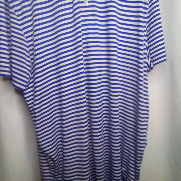 Nautica Polo Shirt XL Men Short Sleeve Stripe Soft Stretch Blue White - Picture 6 of 16